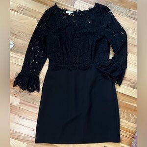 RSVP by Talbots Black Lace 3/4 Sleeve Midi Dress